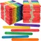 CraftySticks Colored Wood Craft Sticks 4.5 Inch, Red Orange Yellow Green Blue Purple White Black Pink Brown Popsicle Sticks
